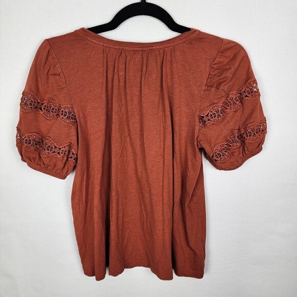 LOFT Crochet Puff Sleeve Top XS - Picture 2 of 4